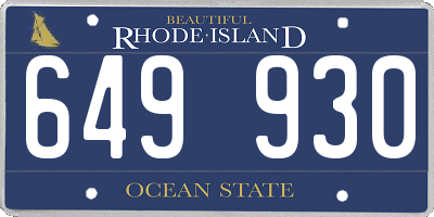 RI license plate 649930