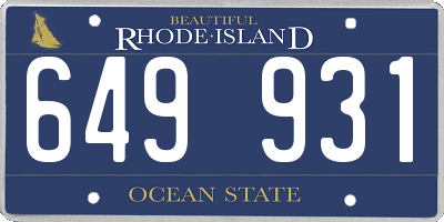 RI license plate 649931