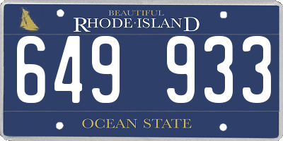 RI license plate 649933