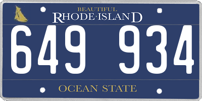 RI license plate 649934