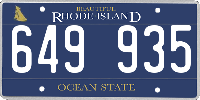 RI license plate 649935