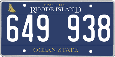 RI license plate 649938