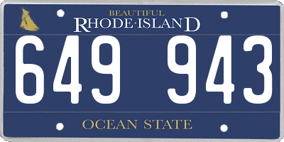 RI license plate 649943