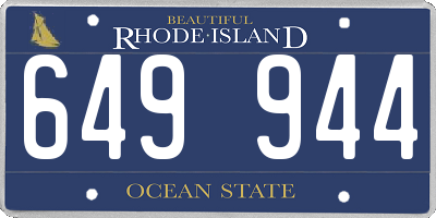 RI license plate 649944