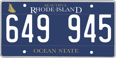 RI license plate 649945
