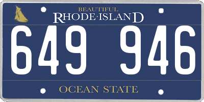 RI license plate 649946