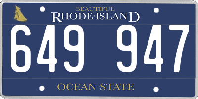 RI license plate 649947