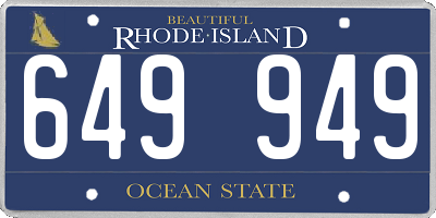 RI license plate 649949