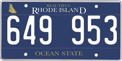 RI license plate 649953