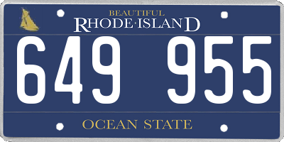 RI license plate 649955