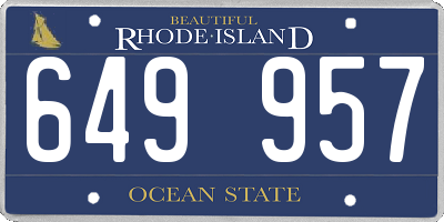 RI license plate 649957