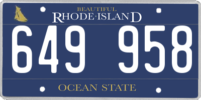 RI license plate 649958
