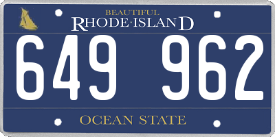 RI license plate 649962