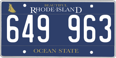 RI license plate 649963