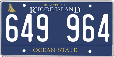 RI license plate 649964