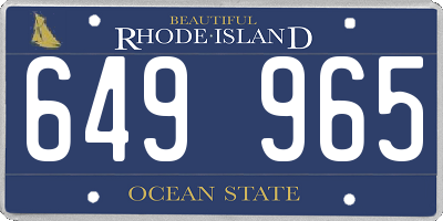 RI license plate 649965