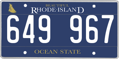 RI license plate 649967