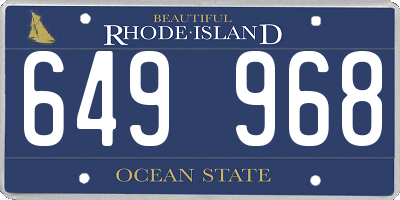 RI license plate 649968