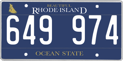 RI license plate 649974