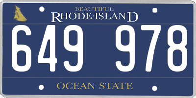 RI license plate 649978