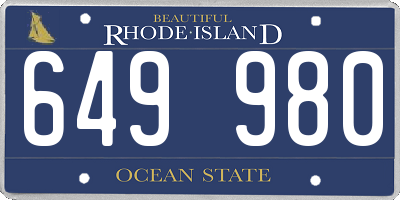 RI license plate 649980
