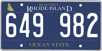 RI license plate 649982