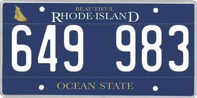 RI license plate 649983