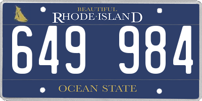RI license plate 649984