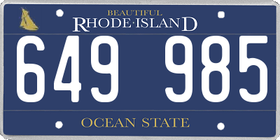RI license plate 649985