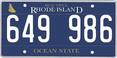 RI license plate 649986