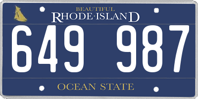 RI license plate 649987