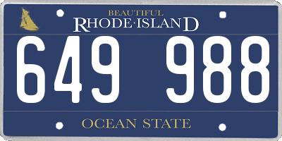 RI license plate 649988