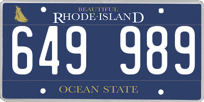 RI license plate 649989