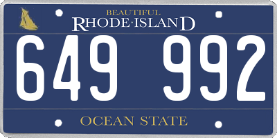 RI license plate 649992