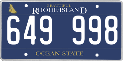 RI license plate 649998