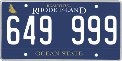 RI license plate 649999
