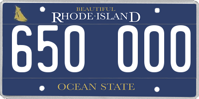 RI license plate 650000