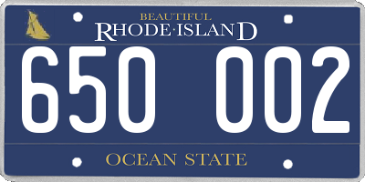 RI license plate 650002