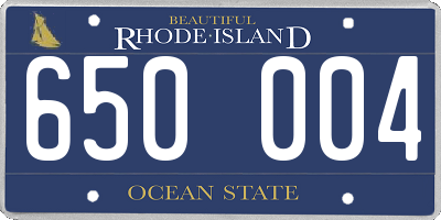 RI license plate 650004