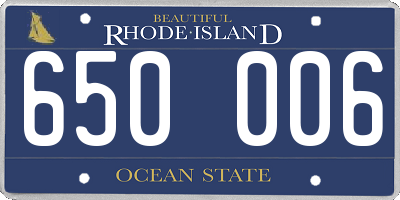 RI license plate 650006