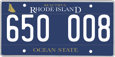 RI license plate 650008