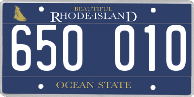 RI license plate 650010