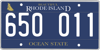 RI license plate 650011
