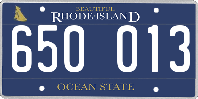 RI license plate 650013