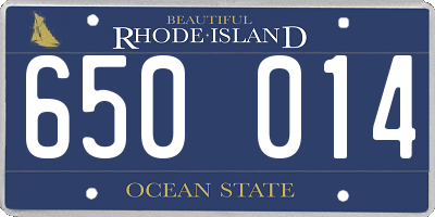 RI license plate 650014