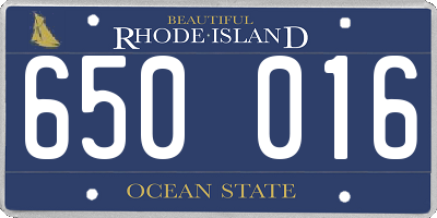 RI license plate 650016