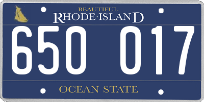 RI license plate 650017