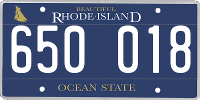 RI license plate 650018