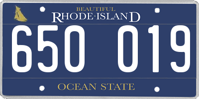 RI license plate 650019