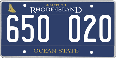 RI license plate 650020